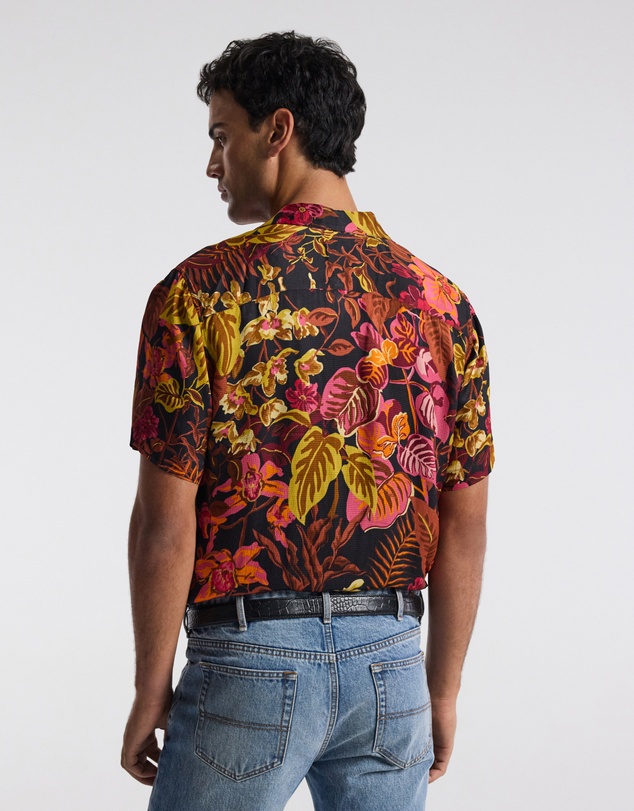 Calibre - Tropic Noir Camp Collar Shirt Rust