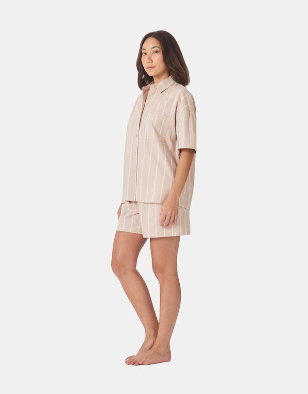 Gingerlilly - Sasha Striped Boyfriend Short PJ Set