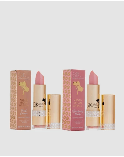 Silk Oil of Morocco - Argan Lip Balm - Mixed Duos - Peach Daiquiri - Strawberry Punch