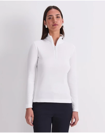 Sportscraft - Lucy Zip Funnel Neck Top