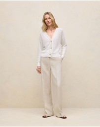 Trenery - Yarn Dyed Linen Pintucked Pant in Flax