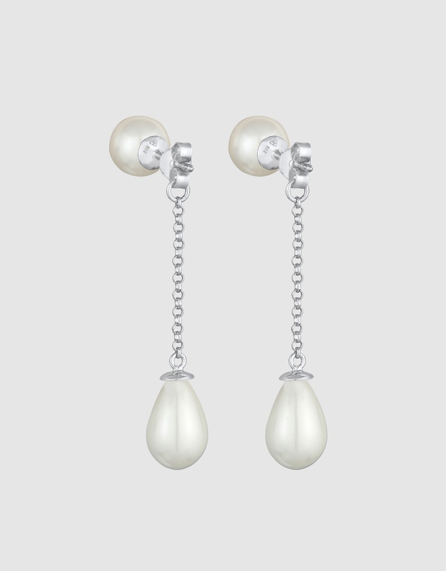 Elli Jewelry - Earrings Earjacket Drop Trend with shell core pearls in 925 sterling silver