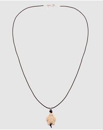 Kuzzoi - ICONIC EXCLUSIVE - Necklace Male Turtle Synthetic Howlite Leather 925 Sterling Silver