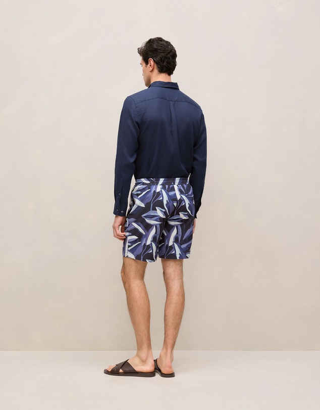 Trenery - Painted Leaf Swim Short in Navy