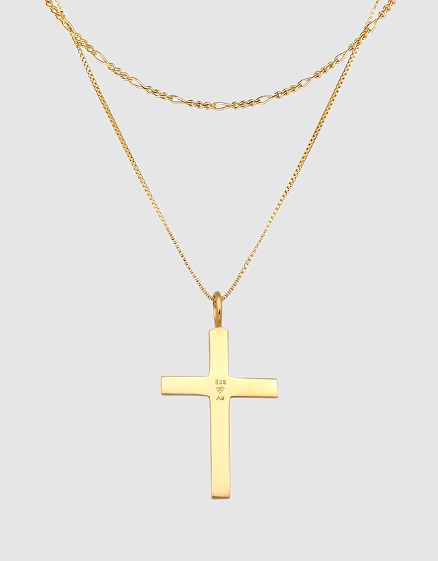 Kuzzoi - ICONIC EXCLUSIVE - Cross Pendant Necklace in Gold-Plated 925 Sterling Silver