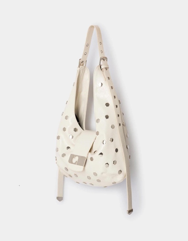 Laagam - Vixen Ecru Studs Bag