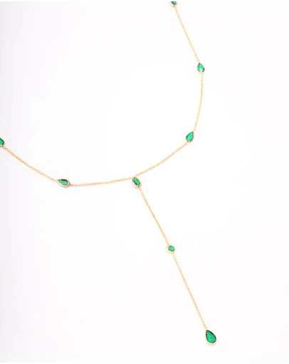 Lovisa - Gold Plated Cubic Zirconia Lariat Y-Shaped Necklace