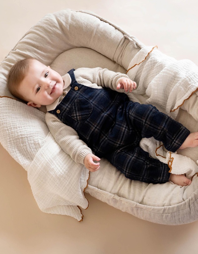 Bebe by Minihaha - Jake Check Cord Overalls - Babies
