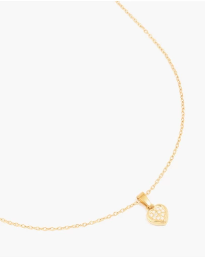 Lovisa - Waterproof Gold Plated Stainless Steel Diamante Mini Pave Heart Earrings