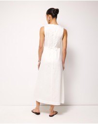 AERE - Jesse Linen V-Neck Midi Dress