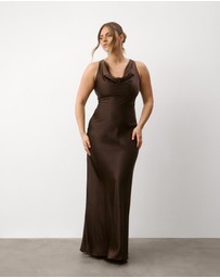 Six Stories - Cowl Front Satin Bridesmaid Dress