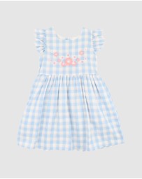 Bebe by Minihaha - Bonnie Check Organic Embroidered Dress - Kids