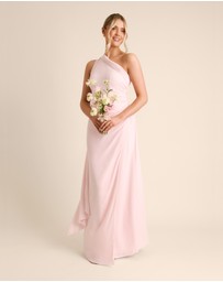 Six Stories - One Shoulder Neck Tie Chiffon Bridesmaid Dress