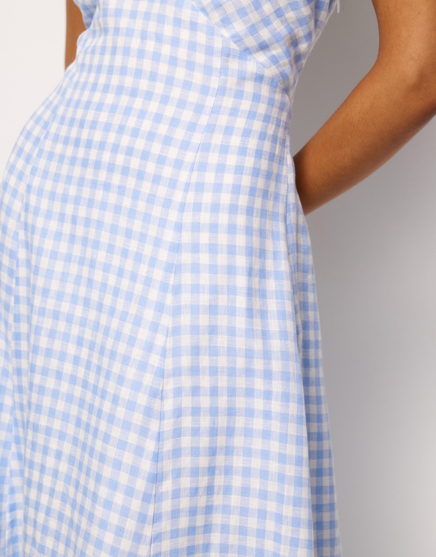 AERE - Nolana Gingham Halter Maxi Dress