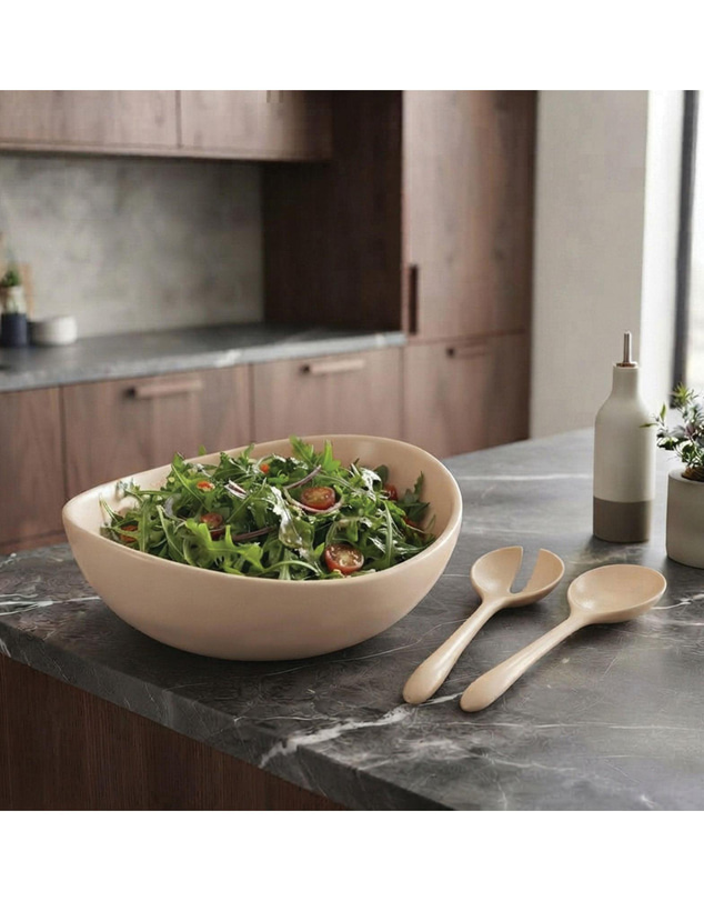 Urban Attitude - Urban Attitude LILA Large Paired Servers Length 30cm, Width 7.5cm (Spoon) - Stone Ivory