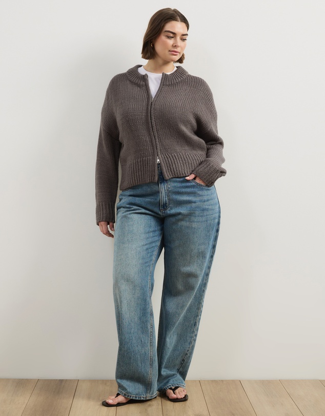 Atmos&Here Curvy - Zip Through Cardigan