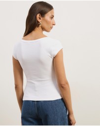 Atmos&Here - Scoop Neck Ribbed T-Shirt