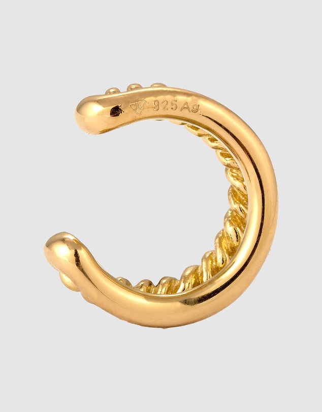 Elli Jewelry - Modern Ear Cuff in Gold-Plated 925 Silver