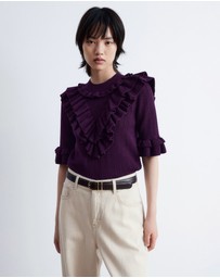 & Other Stories - Pointelle-Knit Ruffle Top