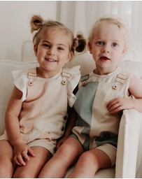 WITH LOVE FOR KIDS - Everett Short Denim Overalls - Babies - Kids