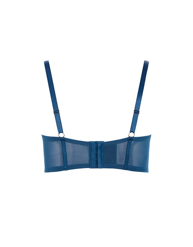 City Chic - Plus size Cassia Underwire Longline Bra - poseidon