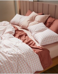 Sheet Society - Leo Washed Cotton Gingham Quilt Cover Set