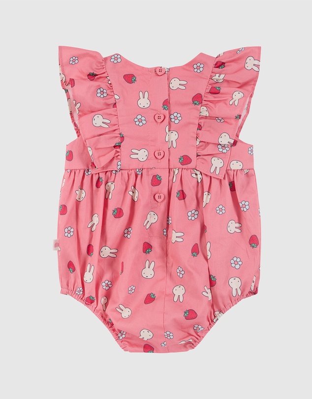 Kynd Baby - Miffy Yoke Romper in Strawberry