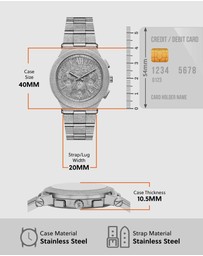 Michael Kors - Billie Silver Tone Chronograph Watch