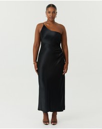 Third Form - Satin Gather One Shoulder Dress