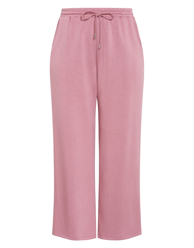 City Chic - Plus size Mae Wide Leg Jogger - dusty rose