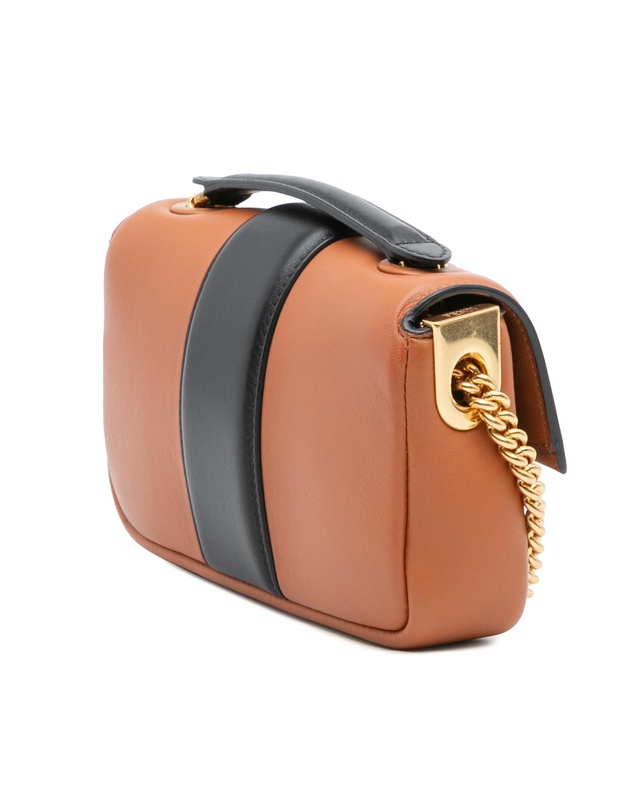 Pre-Loved by Azura Reborn - Pre-Loved Mini Bicolor Nappa Apolo Chain Baguette Shoulder Bag