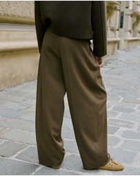 M.N.G - Wide-Leg Mid-Rise Pleated Trousers
