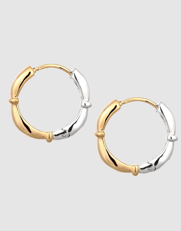 Elli Jewelry - Earrings Hoops Bicolor 925 Sterling Silver