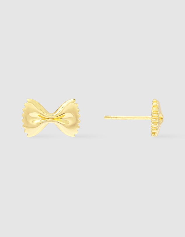 Wanderlust + Co - Bow Tie Pasta Gold Stud Earrings