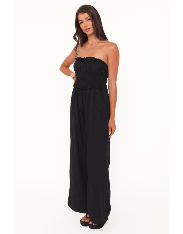 Petal & Pup - Yulissa Strapless Jumpsuit - Black Broderie