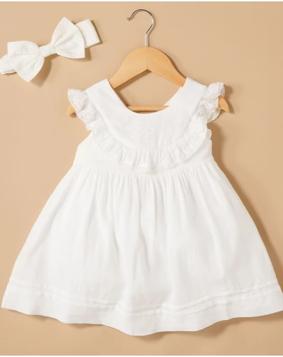 Purebaby - Ruffle Dress - Babies-Kids