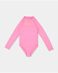 Roxy - Girls 8 to 16 Forever Roxy Back Zip Onesie Long Sleeve Rash Vest