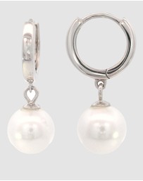 Georgini - Georgini Adagio Nine-2-Five Pearl Hoop Earrings Silver