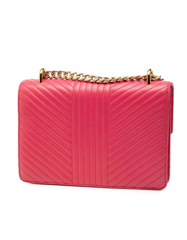 Pre-Loved by Azura Reborn - Pre-Loved Soft Calf Chevron Impunture Turn Lock Chain Crossbody