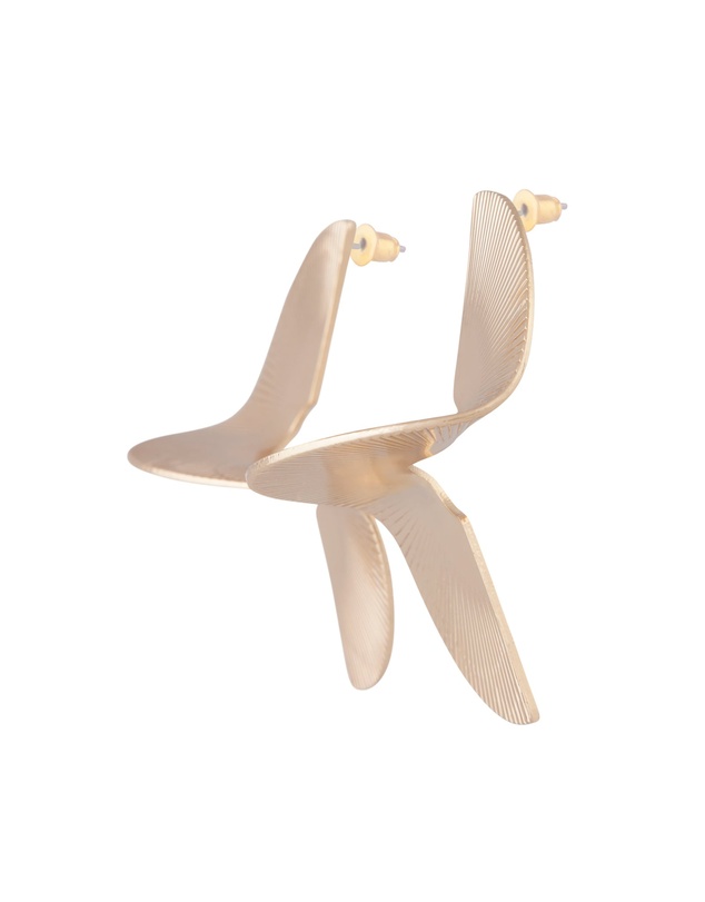 Lovisa - Gold Corrugated Swirl Statement Stud