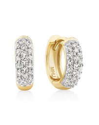 Michael Hill - Mini Hoops with 0.25 Carat TW of Diamonds in 10kt Yellow Gold
