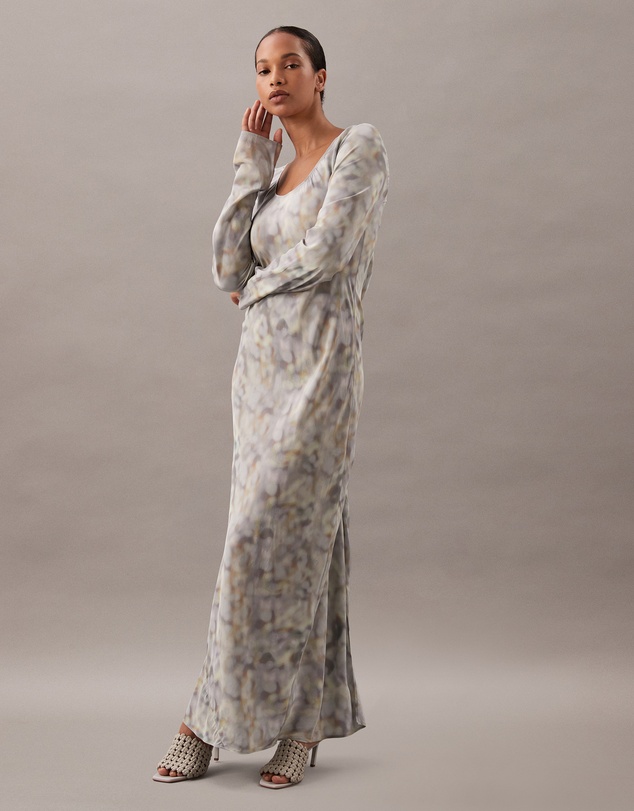 Calvin Klein - Printed Scoop Neck Maxi Dress