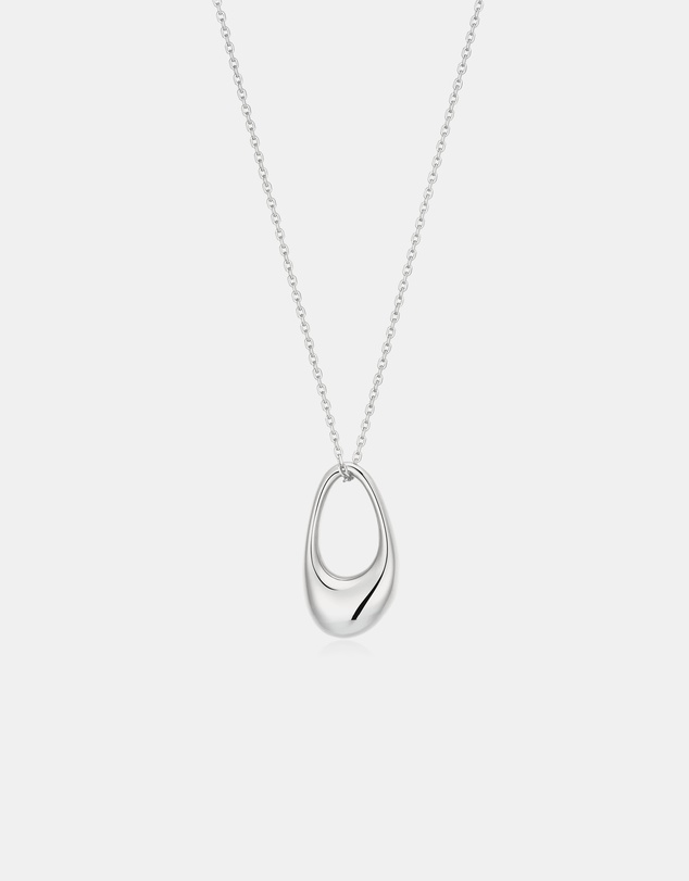 Ania Haie - Silver Hollow Organic Pebble Necklace