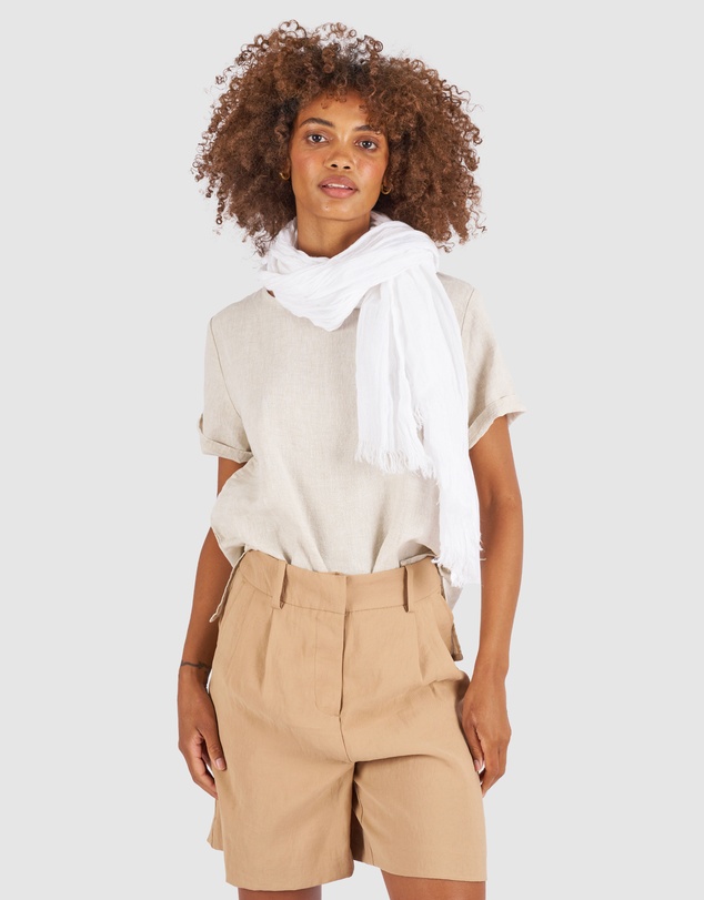 CAMIXA - French Linen Crinkled Scarf