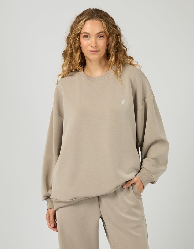 All About Eve - Luxe Active Box Crew Stone