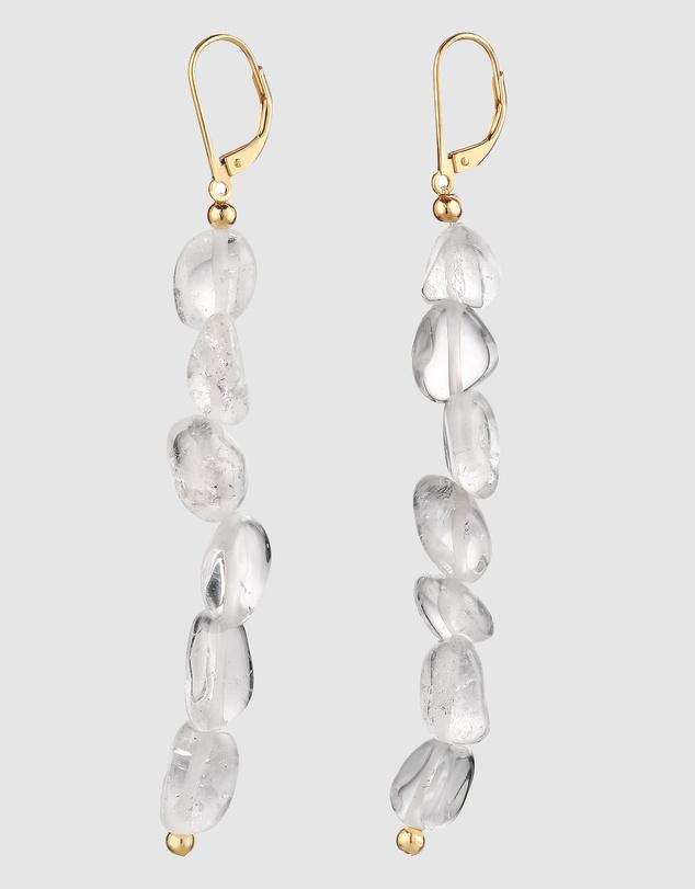 Elli Jewelry - Rock Crystal Drop Earrings in Gold-Plated 925 Silver