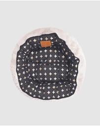Mog & Bone - Reversible Cat Bed - Black Metallic Cross Print