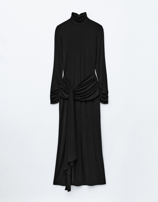 & Other Stories - Tie-Detail Turtleneck Midi Dress