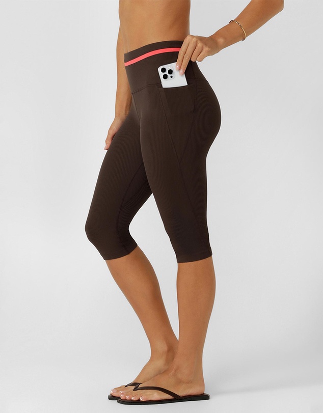 Lorna Jane - Circuit Luxe Rib 3/4 Capri Leggings