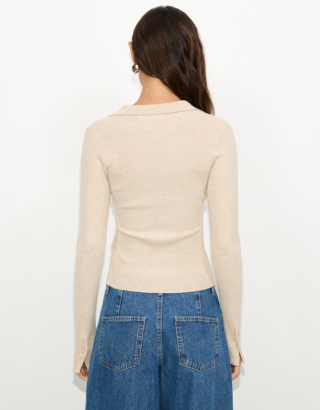 Dazie - Gretta Collared Knit Top